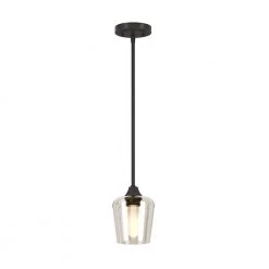 Hampton Bay Pavlen 5.5 in. 1-Light Black Mini Pendant with Clear Glass Shade 11 Hampton Bay Pavlen 5.5 in. 1-Light Black Mini Pendant with Clear Glass Shade -Hampton Bay Shop black hampton bay pendant lights gs p070809bk c3 1000