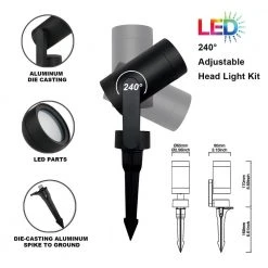 Hampton Bay Low Voltage Black LED Spotlight with Smart Hubspace App Control (3-Pack) -Hampton Bay Shop black hampton bay smart outdoor lighting l08557 77 1000