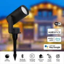 Hampton Bay Low Voltage Black LED Spotlight with Smart Hubspace App Control (3-Pack) -Hampton Bay Shop black hampton bay smart outdoor lighting l08557 c3 1000