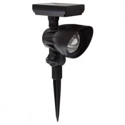 Hampton Bay 50 Lumens Solar Black Outdoor LED Landscape Spotlight