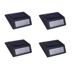 Hampton Bay Solar Black LED Stair Light 10 Lumens (4-Pack)