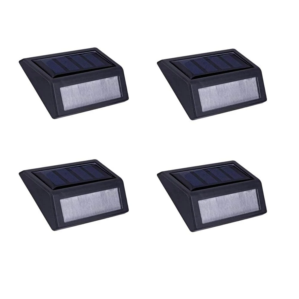 Hampton Bay Solar Black LED Stair Light 10 Lumens (4-Pack) 1 Hampton Bay Solar Black LED Stair Light 10 Lumens (4-Pack)