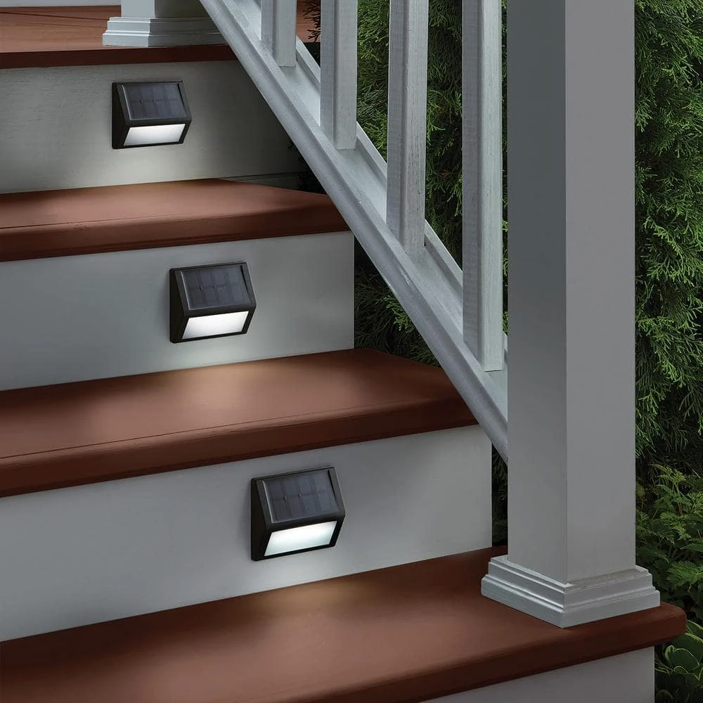 Hampton Bay Solar Black LED Stair Light 10 Lumens (4-Pack) 2 Hampton Bay Solar Black LED Stair Light 10 Lumens (4-Pack) - Image 2