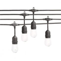 Hampton Bay 24-Light Indoor/Outdoor 48 ft. String Light with S14 Single Filament LED Bulbs -Hampton Bay Shop black hampton bay string lights 10328 c3 1000
