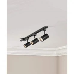 Hampton Bay 4-ft. 3-Light Black Integrated LED Linear Track Lighting Kit with Mini Cylinder Track Heads -Hampton Bay Shop black hampton bay track lighting kits 805049 1f 1000