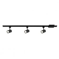 Hampton Bay 4 ft. 3-Light Black Integrated LED Linear Track Lighting Kit with Mini Cylinder Step Heads