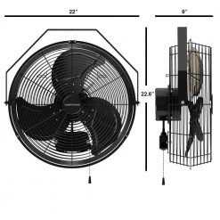 Hampton Bay 18 in. 3-Speed High Velocity Black Wall Mount Fan with 3 Blades -Hampton Bay Shop black hampton bay wall mounted fans 82018 fa 1000