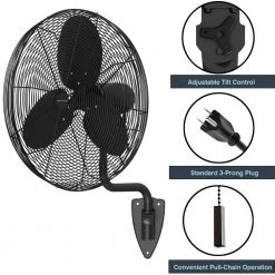 Hampton Bay 30 in. 3-Speed High Velocity Black Wall Mount Fan with 3 Blades -Hampton Bay Shop black hampton bay wall mounted fans 82030 a0 1000