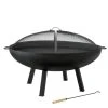 Hampton Bay Windgate 40 in. Dia. Round Steel Wood Burning Fire Pit with Spark Guard