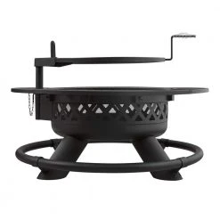 Hampton Bay 46.8 in. Outdoor Steel Wood Burning Black Fire Pit Included Cooking Grill -Hampton Bay Shop black hampton bay wood burning fire pits ft 86147 1f 1000