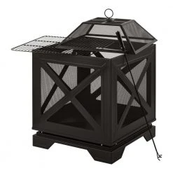 Hampton Bay Westbury 26 in. W x 37.8 in. H Outdoor Square Wood Burning Black Fire Pit 6 Hampton Bay Westbury 26 in. W x 37.8 in. H Outdoor Square Wood Burning Black Fire Pit -Hampton Bay Shop black hampton bay wood burning fire pits ofw906s 40 1000