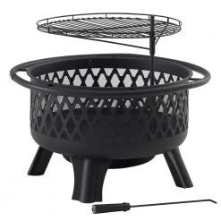 Hampton Bay Piedmont 30 in. Steel Fire Pit in Black with Poker -Hampton Bay Shop black hampton bay wood burning fire pits ofw992ra 1d 1000
