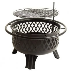 Hampton Bay Piedmont 30 in. Steel Fire Pit in Black with Poker -Hampton Bay Shop black hampton bay wood burning fire pits ofw992ra 66 1000