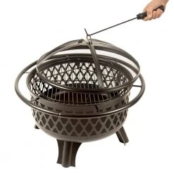 Hampton Bay Piedmont 30 in. Steel Fire Pit in Black with Poker -Hampton Bay Shop black hampton bay wood burning fire pits ofw992ra a0 1000