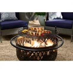 Hampton Bay Piedmont 30 in. Steel Fire Pit in Black with Poker -Hampton Bay Shop black hampton bay wood burning fire pits ofw992ra fa 1000 1