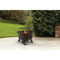 Hampton Bay Piedmont 30 in. Steel Fire Pit in Black with Poker -Hampton Bay Shop black hampton bay wood burning fire pits ofw992ra fa 1000