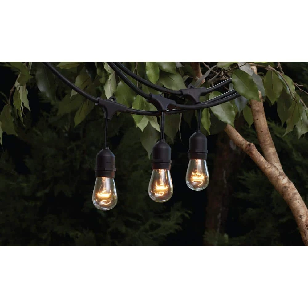 Hampton Bay 12-Light 24 ft. Black Commercial Incandescent String Light 5 Hampton Bay 12-Light 24 ft. Black Commercial Incandescent String Light - Image 5
