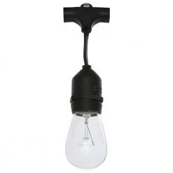 Hampton Bay 12-Light 24 ft. Black Commercial Incandescent String Light 7 Hampton Bay 12-Light 24 ft. Black Commercial Incandescent String Light -Hampton Bay Shop black light string clear bulbs hampton bay string lights gls 14j2 e26s 12 a0 1000