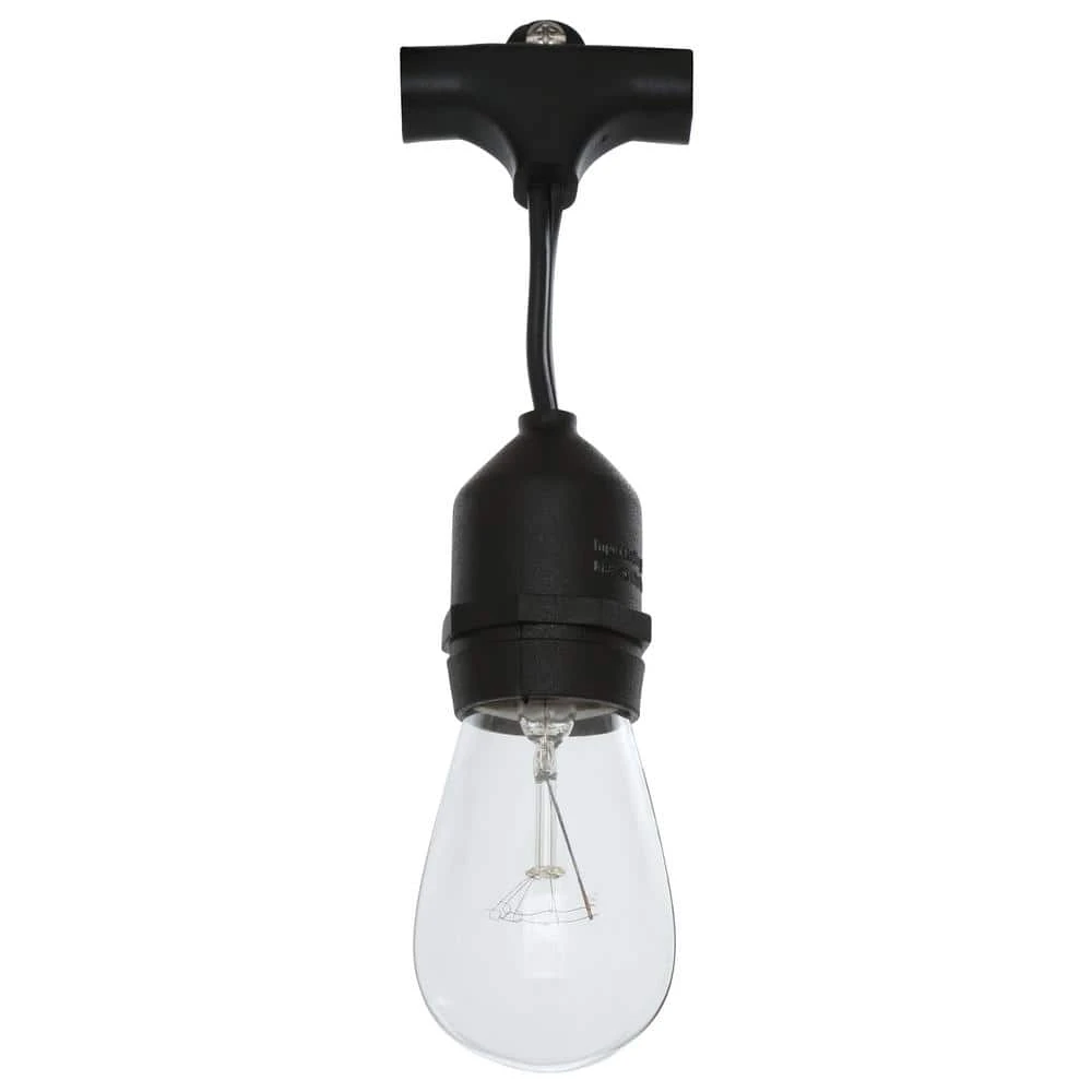 Hampton Bay 12-Light 24 ft. Black Commercial Incandescent String Light 3 Hampton Bay 12-Light 24 ft. Black Commercial Incandescent String Light - Image 3