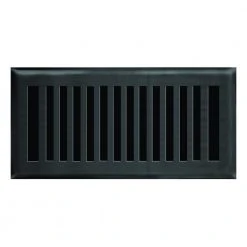 Hampton Bay 4 in. x 10 in. New York Modern Floor Register in Matte Black