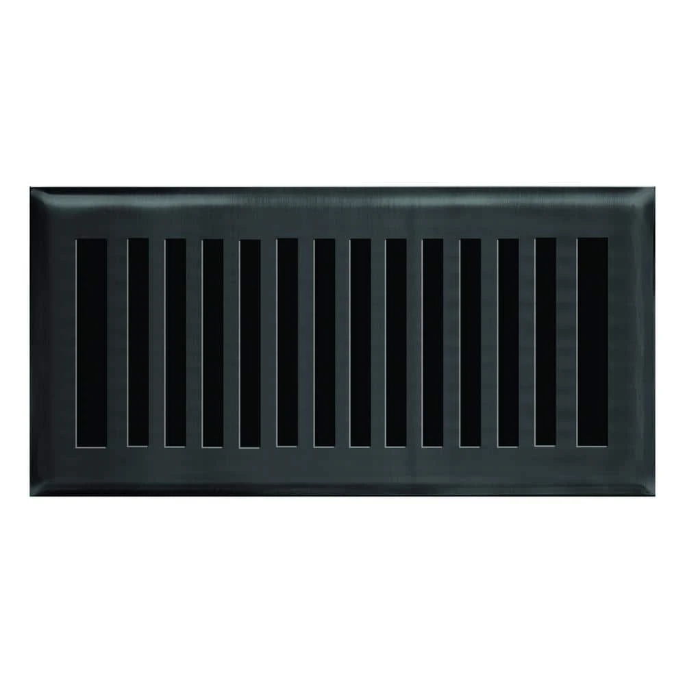 Hampton Bay 4 in. x 10 in. New York Modern Floor Register in Matte Black 1 Hampton Bay 4 in. x 10 in. New York Modern Floor Register in Matte Black