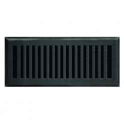 Hampton Bay 4 in. x 12 in. New York Modern Floor Register in Matte Black