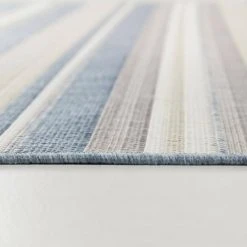 Hampton Bay Blue/Beige 9 ft. x 12 ft. Stripe Indoor/Outdoor Area Rug -Hampton Bay Shop blue beige hampton bay outdoor rugs 3105612 1f 1000