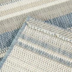 Hampton Bay Blue/Beige 9 ft. x 12 ft. Stripe Indoor/Outdoor Area Rug -Hampton Bay Shop blue beige hampton bay outdoor rugs 3105612 c3 1000