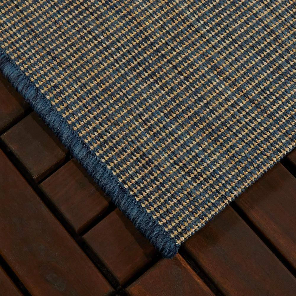 Hampton Bay Solid Blue 9 ft. x 12 ft. Indoor/Outdoor Area Rug 5 Hampton Bay Solid Blue 9 ft. x 12 ft. Indoor/Outdoor Area Rug - Image 5