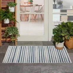 Hampton Bay Calobra Blue 2 ft. x 4 ft. Geometric Contemporary Indoor/Outdoor Area Rug -Hampton Bay Shop blue hampton bay area rugs 772404 fa 1000