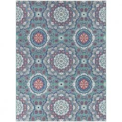 Hampton Bay Aloe 9 ft. x 12 ft. Medallion Indoor/Outdoor Area Rug