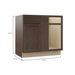Hampton Bay Shaker Assembled 36x34.5x24 in. Blind Base Corner Kitchen Cabinet in Brindle 16 Hampton Bay Shaker Assembled 36x34.5x24 in. Blind Base Corner Kitchen Cabinet in Brindle -Hampton Bay Shop brindle hampton bay assembled kitchen cabinets kbbc45 bdl 77 1000