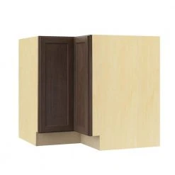 Hampton Bay Shaker Assembled 28.5x34.5x16.5 in. Lazy Susan Corner Base Kitchen Cabinet in Brindle