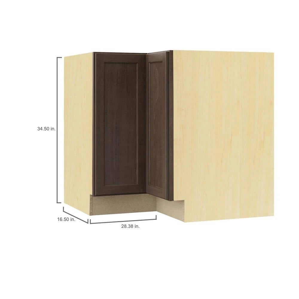 Hampton Bay Shaker Assembled 28.5x34.5x16.5 in. Lazy Susan Corner Base Kitchen Cabinet in Brindle 7 Hampton Bay Shaker Assembled 28.5x34.5x16.5 in. Lazy Susan Corner Base Kitchen Cabinet in Brindle - Image 7