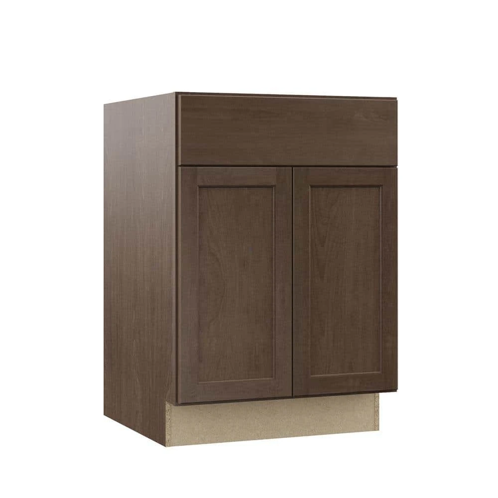 Hampton Bay Shaker Assembled 24x34.5x 21 in. Bathroom Vanity Base Cabinet in Brindle 1 Hampton Bay Shaker Assembled 24x34.5x 21 in. Bathroom Vanity Base Cabinet in Brindle