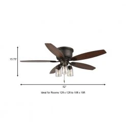 Hampton Bay Stoneridge 52 in. Indoor/Outdoor LED Bronze Hugger Ceiling Fan with Light Kit and 5 Reversible Blades 12 Hampton Bay Stoneridge 52 in. Indoor/Outdoor LED Bronze Hugger Ceiling Fan with Light Kit and 5 Reversible Blades -Hampton Bay Shop bronze hampton bay ceiling fans with lights 51974 a0 1000