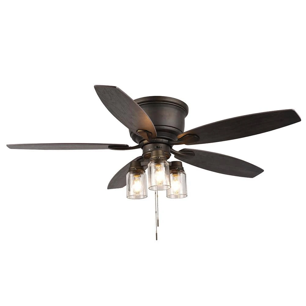 Hampton Bay Stoneridge 52 in. Indoor/Outdoor LED Bronze Hugger Ceiling Fan with Light Kit and 5 Reversible Blades 8 Hampton Bay Stoneridge 52 in. Indoor/Outdoor LED Bronze Hugger Ceiling Fan with Light Kit and 5 Reversible Blades - Image 8
