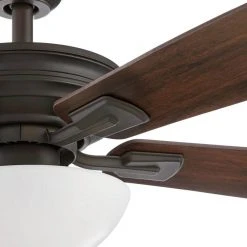 Hampton Bay Wellston II 44 in. Indoor LED Bronze Dry Rated Downrod Ceiling Fan with Light Kit and 5 Reversible Blades -Hampton Bay Shop bronze hampton bay ceiling fans with lights 52044 1d 1000
