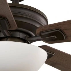 Hampton Bay Wellston II 44 in. Indoor LED Bronze Dry Rated Downrod Ceiling Fan with Light Kit and 5 Reversible Blades -Hampton Bay Shop bronze hampton bay ceiling fans with lights 52044 1f 1000