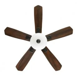 Hampton Bay Wellston II 44 in. Indoor LED Bronze Dry Rated Downrod Ceiling Fan with Light Kit and 5 Reversible Blades -Hampton Bay Shop bronze hampton bay ceiling fans with lights 52044 40 1000