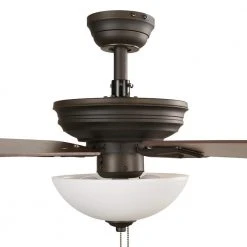 Hampton Bay Wellston II 44 in. Indoor LED Bronze Dry Rated Downrod Ceiling Fan with Light Kit and 5 Reversible Blades -Hampton Bay Shop bronze hampton bay ceiling fans with lights 52044 44 1000