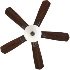 Hampton Bay Wellston II 44 in. Indoor LED Bronze Dry Rated Downrod Ceiling Fan with Light Kit and 5 Reversible Blades -Hampton Bay Shop bronze hampton bay ceiling fans with lights 52044 76 1000