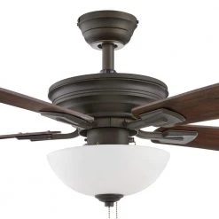 Hampton Bay Wellston II 44 in. Indoor LED Bronze Dry Rated Downrod Ceiling Fan with Light Kit and 5 Reversible Blades -Hampton Bay Shop bronze hampton bay ceiling fans with lights 52044 77 1000