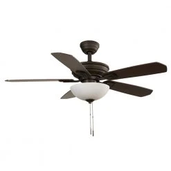 Hampton Bay Wellston II 44 in. Indoor LED Bronze Dry Rated Downrod Ceiling Fan with Light Kit and 5 Reversible Blades -Hampton Bay Shop bronze hampton bay ceiling fans with lights 52044 c3 1000