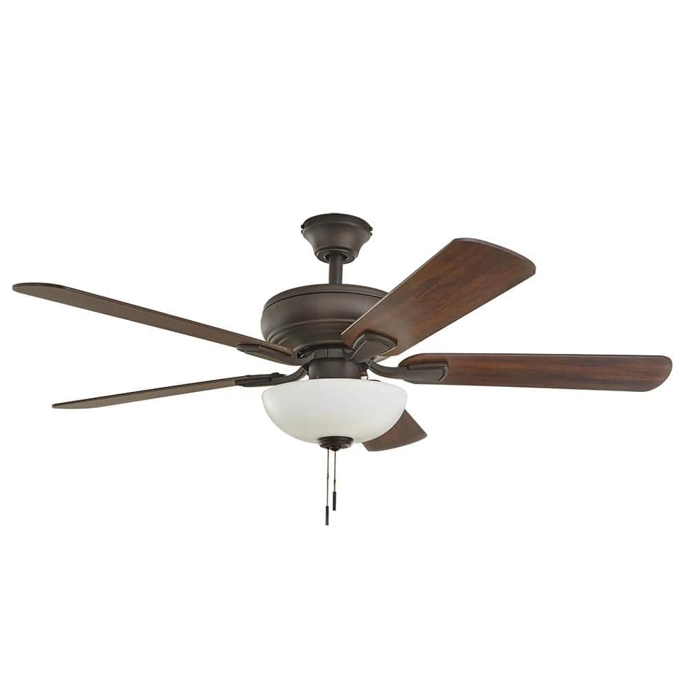 Hampton Bay Rothley II 52 in. Indoor LED Bronze Ceiling Fan with Light Kit, Downrod, Reversible Motor and Reversible Blades 1 Hampton Bay Rothley II 52 in. Indoor LED Bronze Ceiling Fan with Light Kit, Downrod, Reversible Motor and Reversible Blades