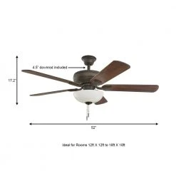 Hampton Bay Rothley II 52 in. Indoor LED Bronze Ceiling Fan with Light Kit, Downrod, Reversible Motor and Reversible Blades 10 Hampton Bay Rothley II 52 in. Indoor LED Bronze Ceiling Fan with Light Kit, Downrod, Reversible Motor and Reversible Blades -Hampton Bay Shop bronze hampton bay ceiling fans with lights 52051 a0 1000