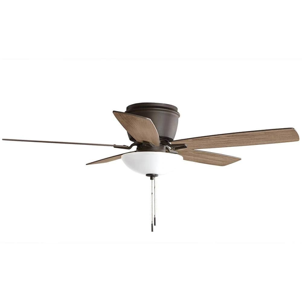 Hampton Bay Melrose 52 in. Indoor LED Hugger Bronze Dry Rated Ceiling Fan with Light Kit and 5 Reversible Blades 1 Hampton Bay Melrose 52 in. Indoor LED Hugger Bronze Dry Rated Ceiling Fan with Light Kit and 5 Reversible Blades