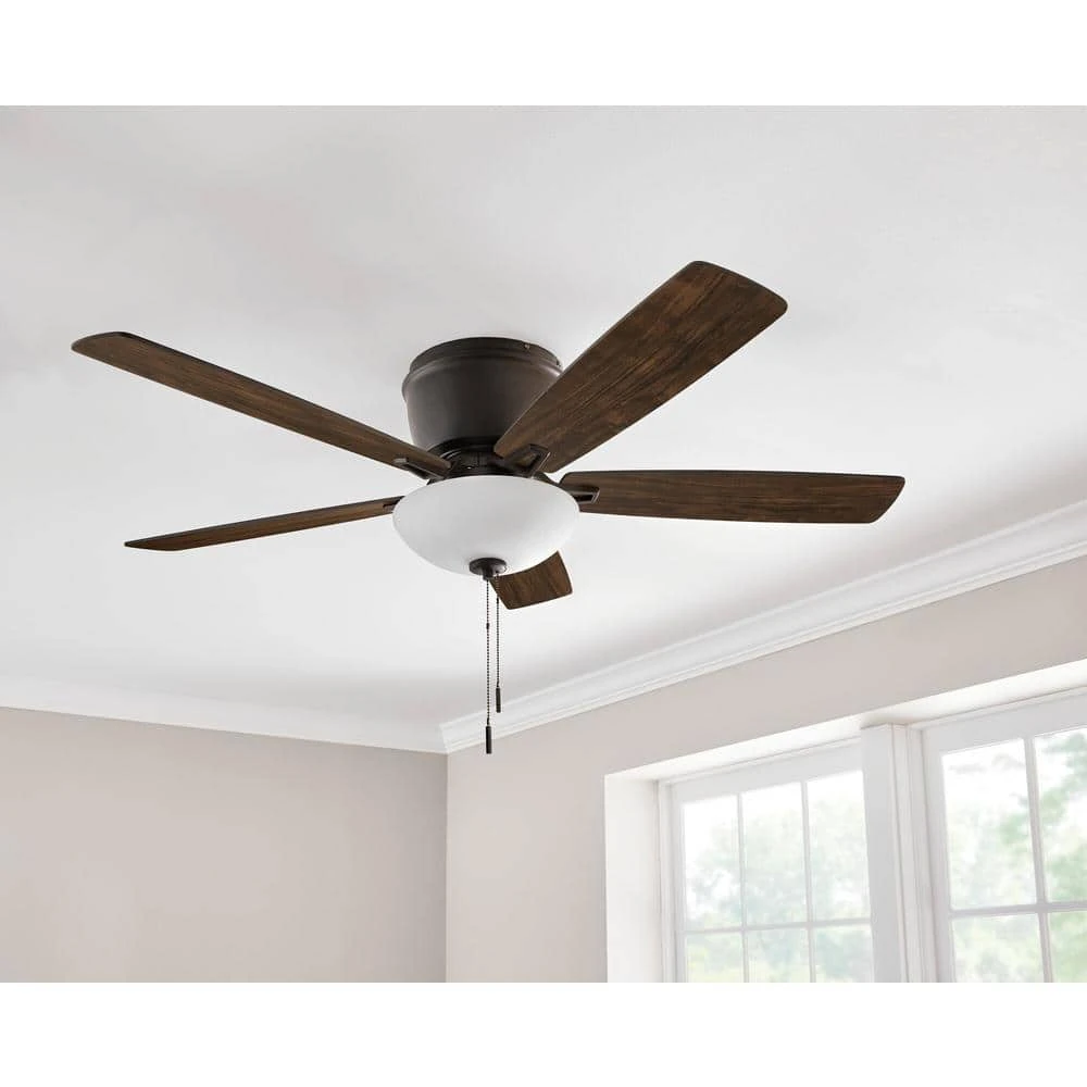 Hampton Bay Melrose 52 in. Indoor LED Hugger Bronze Dry Rated Ceiling Fan with Light Kit and 5 Reversible Blades 2 Hampton Bay Melrose 52 in. Indoor LED Hugger Bronze Dry Rated Ceiling Fan with Light Kit and 5 Reversible Blades - Image 2
