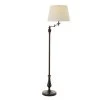 Hampton Bay 59 in. Oil-Rubbed Bronze Swing-Arm Floor Lamp with Cream Fabric Drum Shade