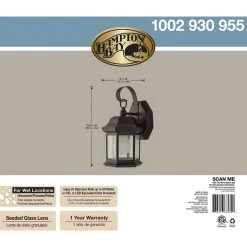 Hampton Bay 1-Light Bronze Outdoor Wall Lantern Sconce with Seeded Glass (2-Pack) -Hampton Bay Shop bronze hampton bay outdoor sconces tr t0784 1d 1000